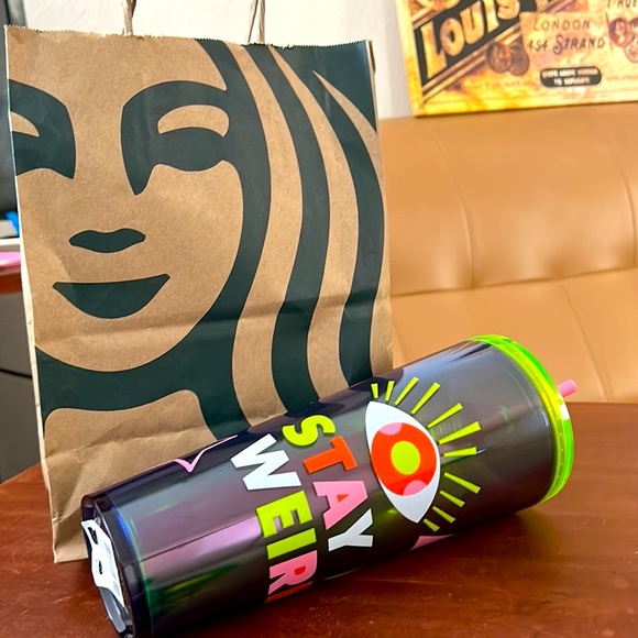 STARBUCKS TUMBLER 24OZ.STAY WEIRD UNISEX nwt - Picture 9 of 12